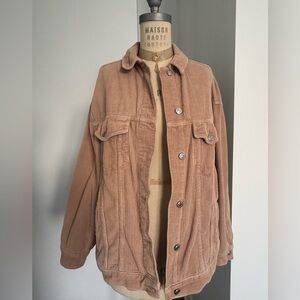 Topshop Dusty Rose Corduroy Button-Up Jacket